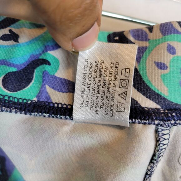 Coolibar Womens UPF Floral Pull On Stretch Capris Shorts Size Small Blue Summer - Picture 4 of 5